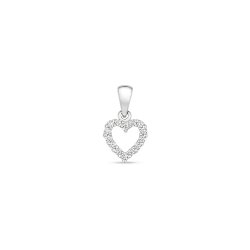 Diamond Heart Pendant In 9ct White Gold 
