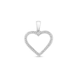 Diamond Heart Pendant In 9ct White Gold 