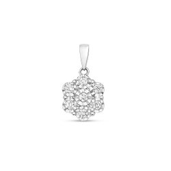 Diamond Illusion Set Pendant In 9ct White Gold 