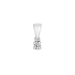 Diamond 4 Claw Pendant In 9ct White Gold 