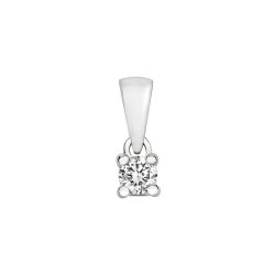 Diamond 4 Claw Pendant In 9ct White Gold 