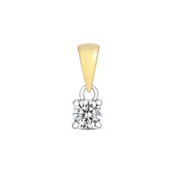 Diamond 4 Claw Pendant In 9ct Gold 