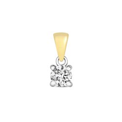 Diamond 4 Claw Pendant In 9ct Gold 