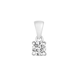 Diamond 4 Claw Pendant In 9ct White Gold 