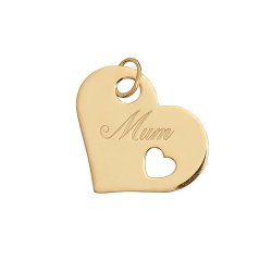 9ct Gold Mum Heart Shape Pendant 