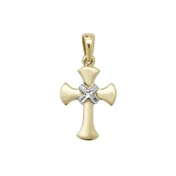 9ct Gold 2 Tone Cross Pendant 