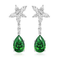 Green Pear Shape With Fancy Marquise And Pear Drop Earrings LEG0052E