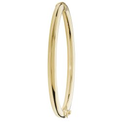 9ct Gold Plain Hinged Bangle 