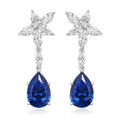 Blue Pear Shape With Fancy Marquise And Pear Drop Earrings LEG0052S