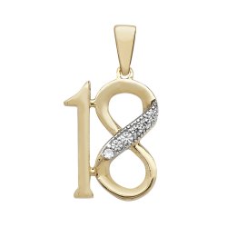 9ct Gold Cz 18th Birthday Pendant 