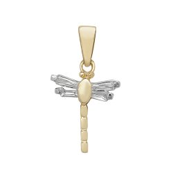 9ct Gold Cz Dragonfly Pendant 