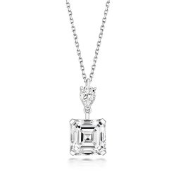 Asscher Cut And Pear Shape Classic Pendant On Running Chain LPG0020