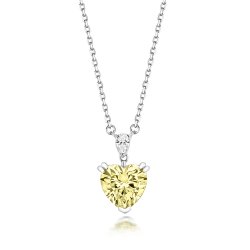 Yellow Heart And Pear Shape Classic Pendant On Fixed Chain LPG0022Y
