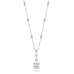 Cushion With Multi Shape Drop Pendant On Fixed Stone Set Chain LPG0023