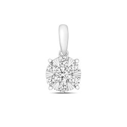 Diamond Brilliant Pendant In 18ct White Gold 