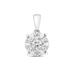 Diamond Brilliant Pendant In 18ct White Gold 