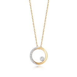 Diamond Circle Necklace In 9ct Gold 