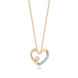 Diamond Heart Necklace In 9ct Gold 