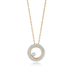 Diamond Circle Necklace In 9ct Gold 