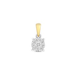 Diamond Brilliant Illusion Pendant In 9ct Gold 