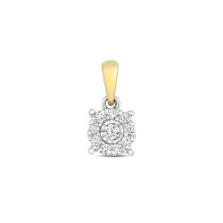 Diamond Brilliant Illusion Pendant In 9ct Gold 