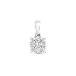 Diamond Brilliant Illusion Pendant In 9ct White Gold 