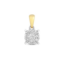 Diamond Brilliant Illusion Pendant In 9ct Gold 