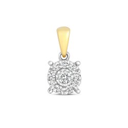 Diamond Brilliant Illusion Pendant In 9ct Gold 