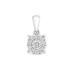 Diamond Brilliant Illusion Pendant In 9ct White Gold 