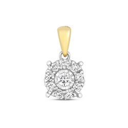 Diamond Brilliant Illusion Pendant In 9ct Gold 