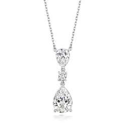 Pear Shape Triple Drop Claw Set Pendant On Fixed Chain LPG0037