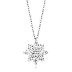 Round And Marquise Cluster Pendant On Running Chain LPG0038