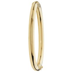 9ct Gold Plain Hinged Bangle 