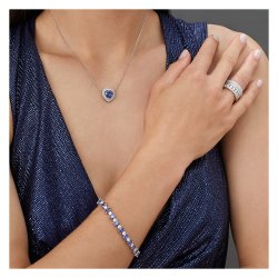 Blue Oval And Round Claw Set Bracelet LBG0011TZ