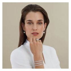 Pave Set Rectangular Links Pull Style Bracelet LBG0012