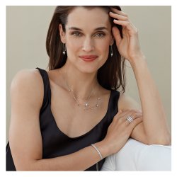 Pave Set Square Links Pull Style Bracelet LBG0014