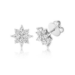 Round And Marquise Fancy Cluster Stud Earrings LEG0094