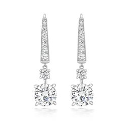 Round Claw Set With Graduate Stone Set Top Drop Earrings LEG0110