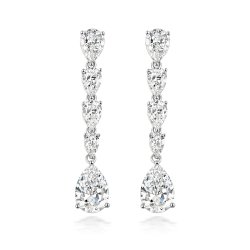 Long Graduated Pear Shape Drop Earrings LEG0112