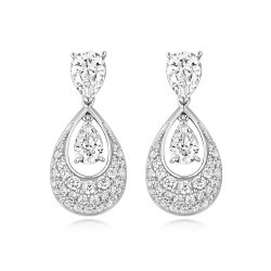 Pear Shape Pave Set Drop Earrings LEG0113