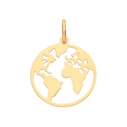9ct Gold World Map Pendant 