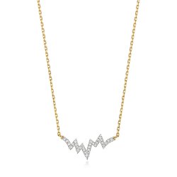 Diamond Heartbeat Necklace In 9ct Gold 