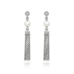 Pearl With Tassel Drop Earrings LEG0132