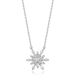 Round And Bar Set Snow Flake Pendant On Fixed Chain LPG0054