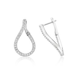 Grain Set Twisted Hoop Earrings LEG0137