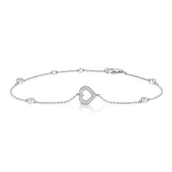 Open Heart On Stone Set Chain Bracelet LBG0016
