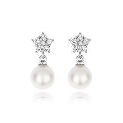 6 Stone Cluster With Pearl Drops Earrings LEG0131