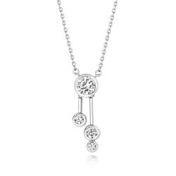 5 Stone Rubover Pendant On Fixed Chain LPG0056