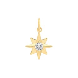 9ct Gold Cz Set Star Pendant 