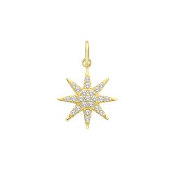 9ct Gold Cz Star Pendant 